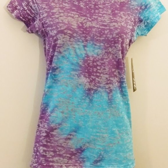 Mari Clare Burnout Tie Dye Fitted Tees - Picture 1 of 2